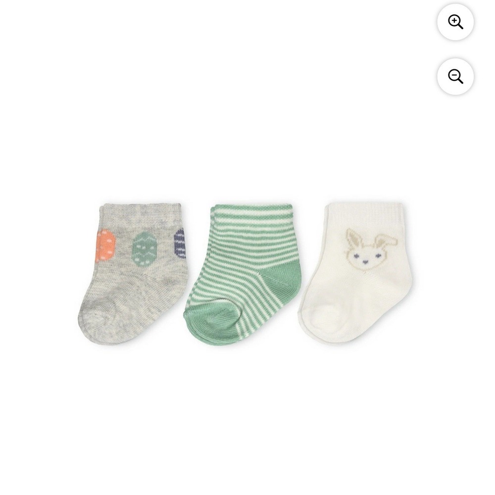 Carter's Child of Mine 3 Pk Baby Bunny Stripe Egg Crew Easter Socks 6-12 Months